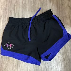 Girls Under Armour shorts black and purple
